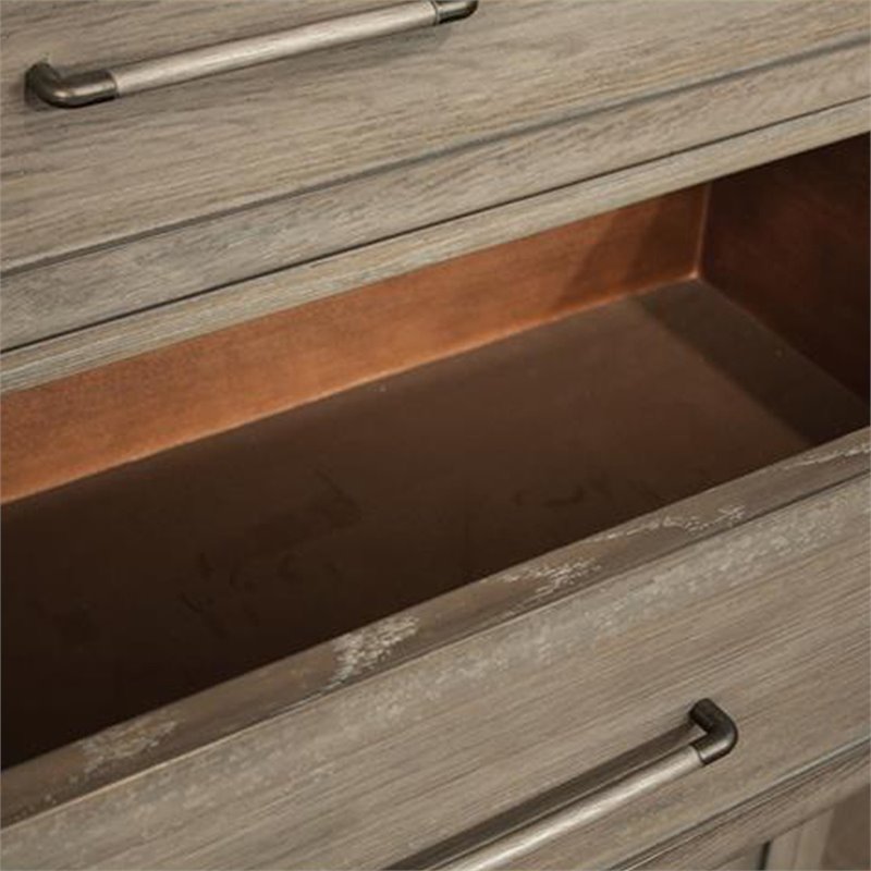 Riverside Furniture Vogue Wood 5-Drawers Chest in Gray Wash