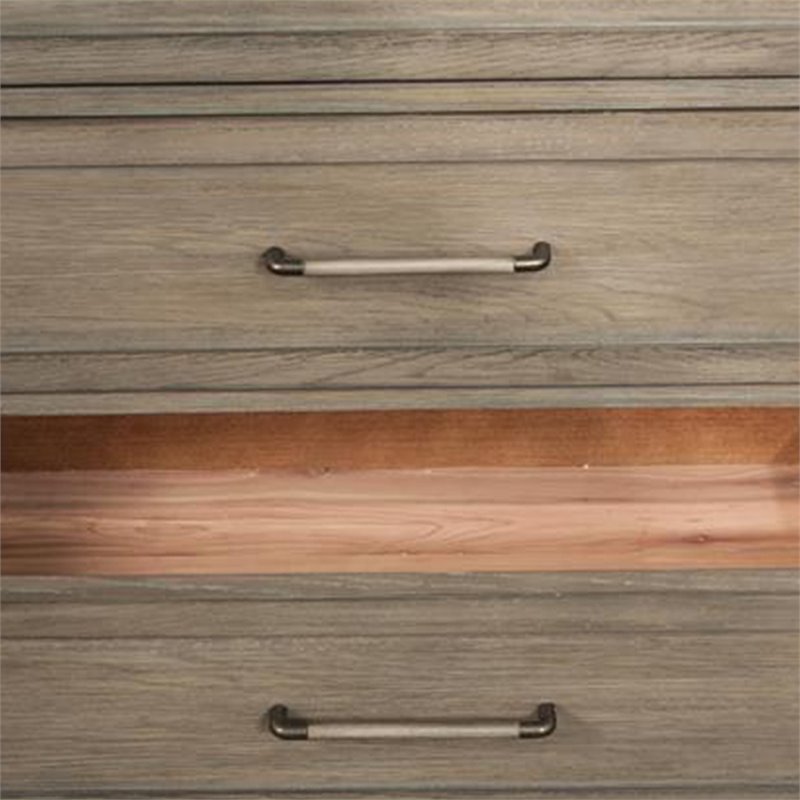 Riverside Furniture Vogue Wood 5-Drawers Chest in Gray Wash