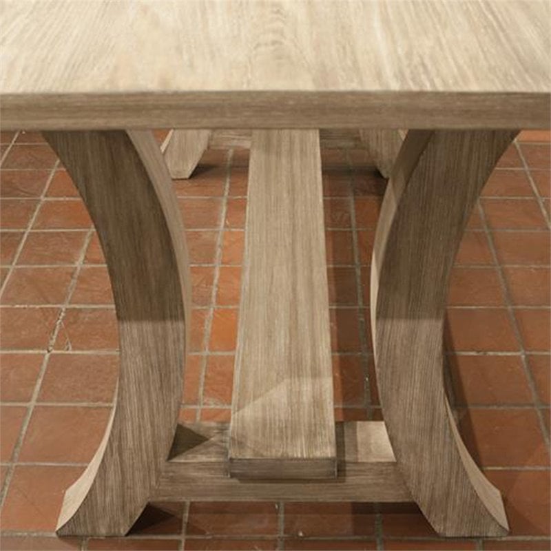 riverside furniture sophie wood counter height trestle dining table in natural