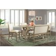 Riverside Furniture Sophie Wood Counter Height Trestle Dining Table in Natural