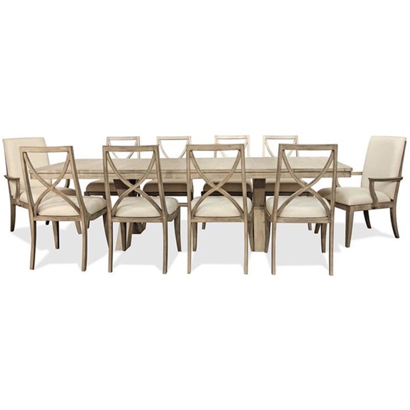 Riverside Furniture Sophie Extendable Trestle Dining Table In Natural