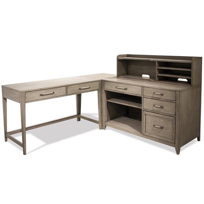 Riverside Furniture Vogue Corner Computer Desk In Gray Wash