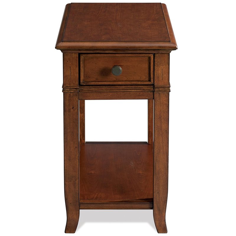 Riverside Furniture Campbell Wood One Drawer End Table in Burnished Cherry