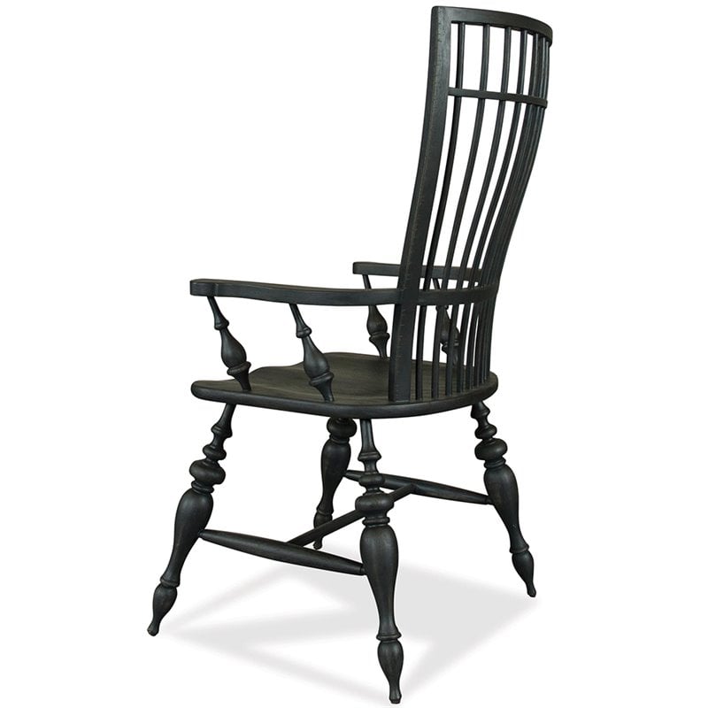 Riverside Furniture Cassidy Windsor Dining Arm Chair in Charred Oak