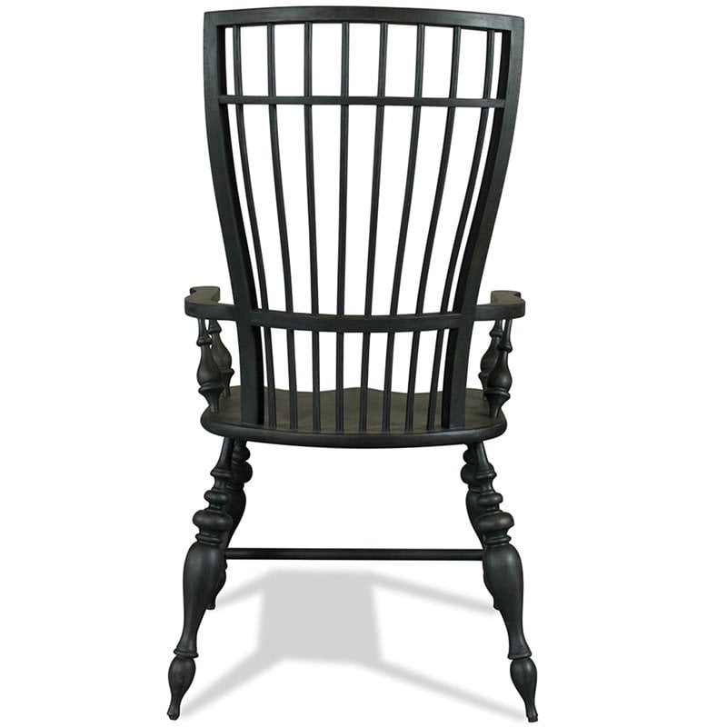 Riverside Furniture Cassidy Windsor Dining Arm Chair in Charred Oak