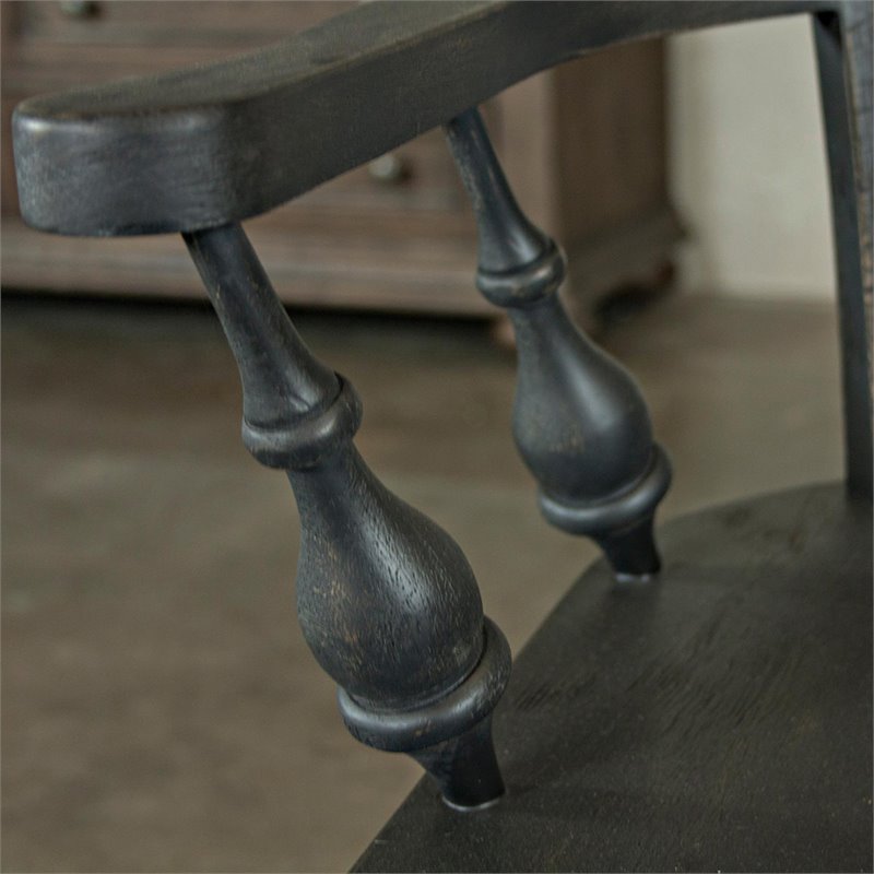 Riverside Furniture Cassidy Windsor Dining Arm Chair in Charred Oak