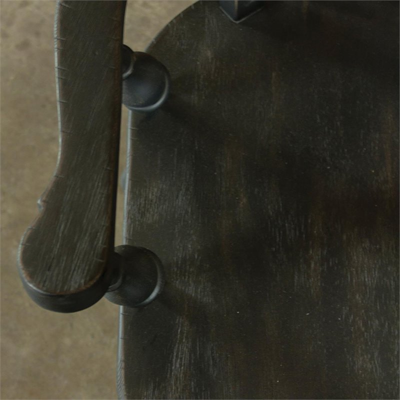Riverside Furniture Cassidy Windsor Dining Arm Chair in Charred Oak