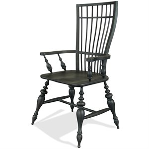 Riverside Furniture Cassidy Windsor Dining Arm Chair in Charred Oak