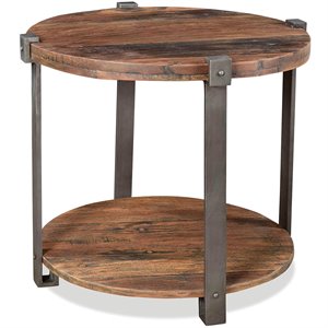 riverside furniture quinton end table in patina wood and black