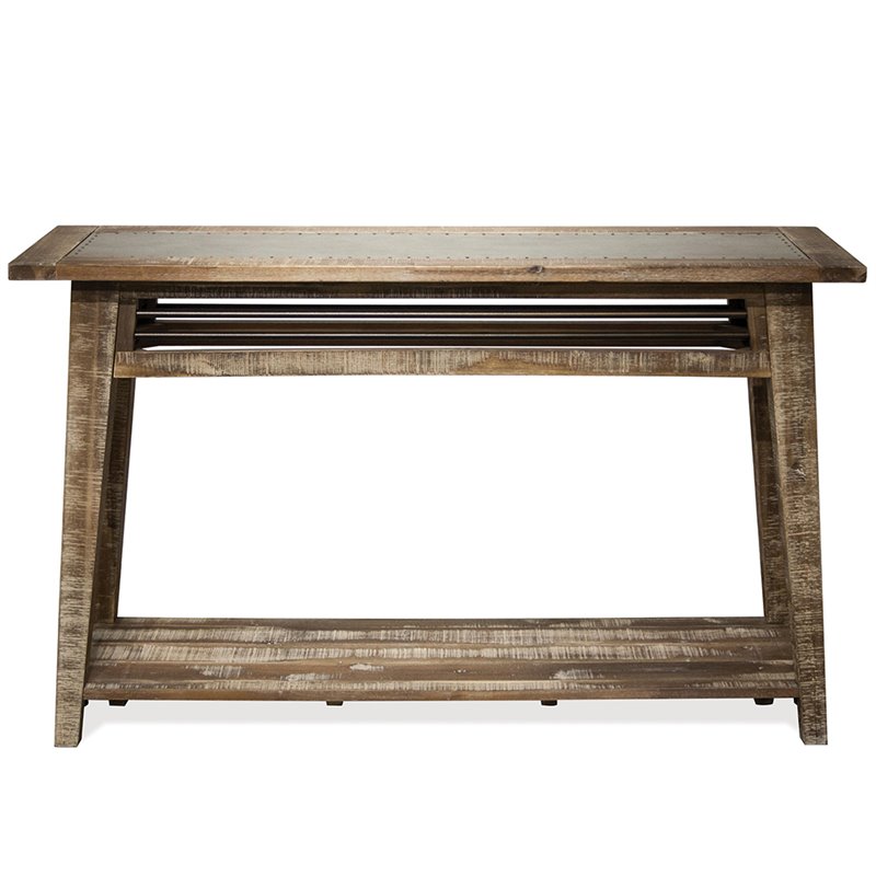 Riverside Furniture Rowan Console Table In Rough Hewn Gray 12315