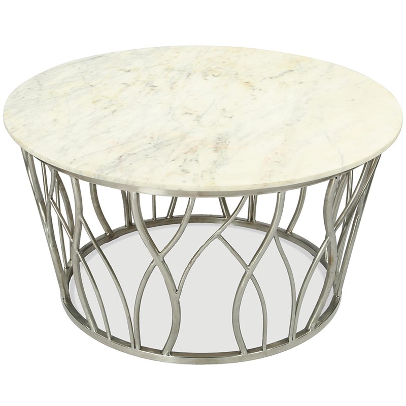 Riverside Furniture Ulysses 36 Round, Round Marble Top Coffee Table