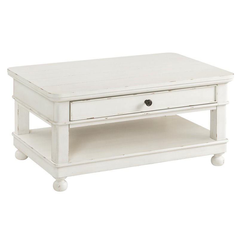 Riverside Furniture Bella Grigio Small Wood Coffee Table in Chipped