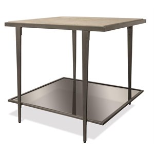 riverside furniture wilshire metal end table in white sands