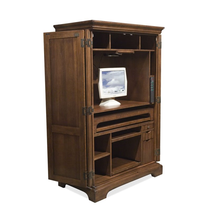 Riverside Cantata Computer Armoire in Burnished Cherry 4985