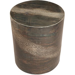 riverside furniture conrad aluminum round spot accent table in oil slick brown