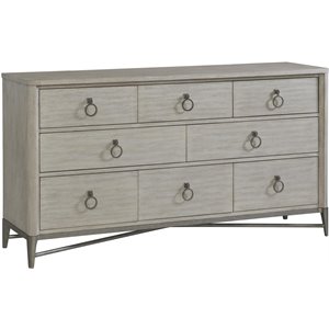 Riverside Furniture Maisie Wood 8-Drawer Refined Glam Dresser in Champagne Beige
