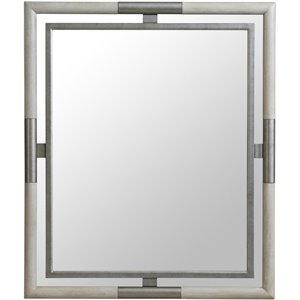 Riverside Furniture Maisie Refined Glam Wood Framed Mirror in Champagne Beige