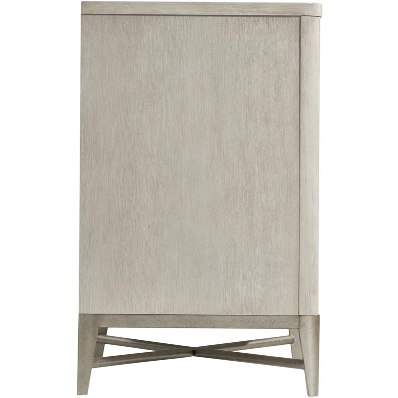 Riverside Furniture Maisie Wood 3-Drawer Modern Nightstand in Champagne Beige