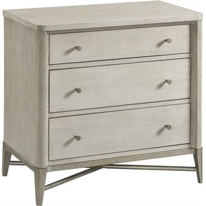 Riverside Furniture Maisie Wood 3-Drawer Modern Nightstand in Champagne Beige