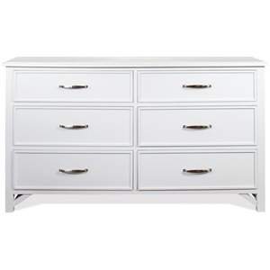 riverside furniture talford 6 drawer modern contemporary dresser in cotton