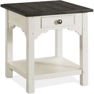 riverside furniture grand haven square side table in feathered white