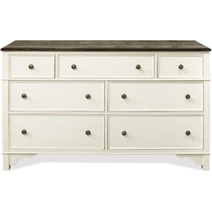 riverside furniture grand haven 7 drawer dresser in feathered white and charcoal