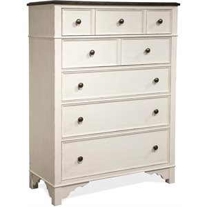 riverside furniture grand haven 5 drawer chest in feathered white and charcoal
