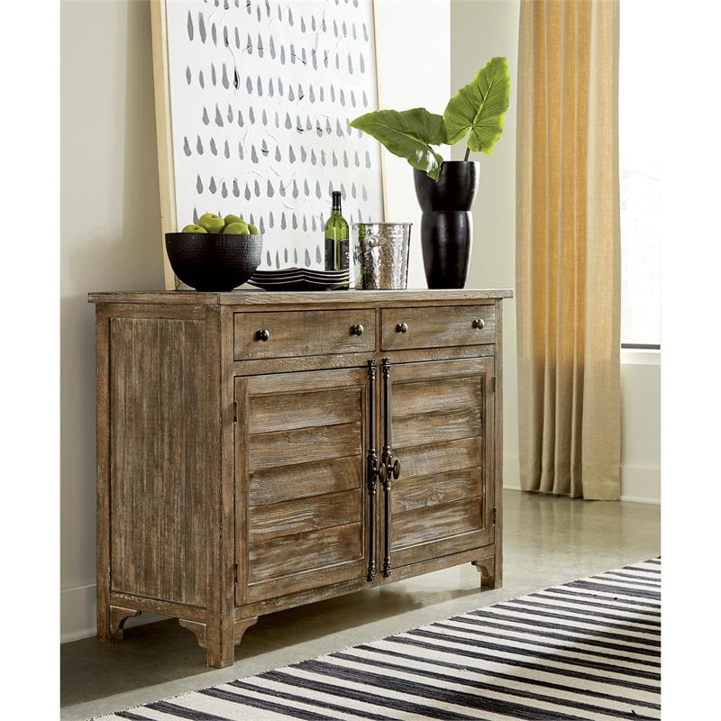Riverside Furniture Sonora Coastal Wood Sideboard in Snowy Desert Brown