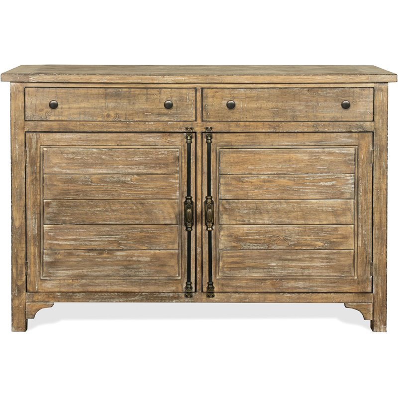 Riverside Furniture Sonora Coastal Wood Sideboard in Snowy Desert Brown