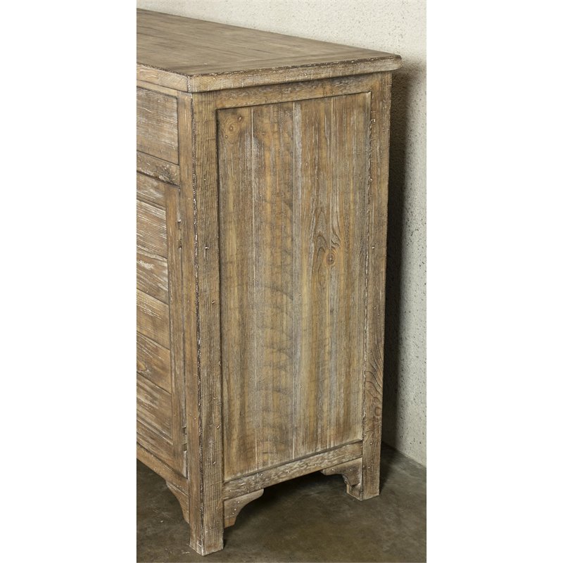 Riverside Furniture Sonora Coastal Wood Sideboard in Snowy Desert Brown