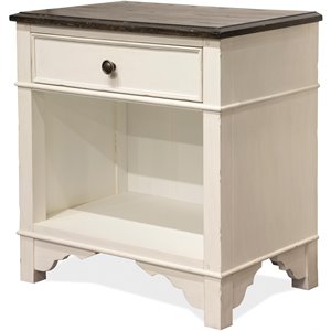 riverside furniture grand haven 1 drawer nightstand feathered white and charcoal