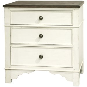 riverside furniture grand haven 3 drawer nightstand feathered white and charcoal