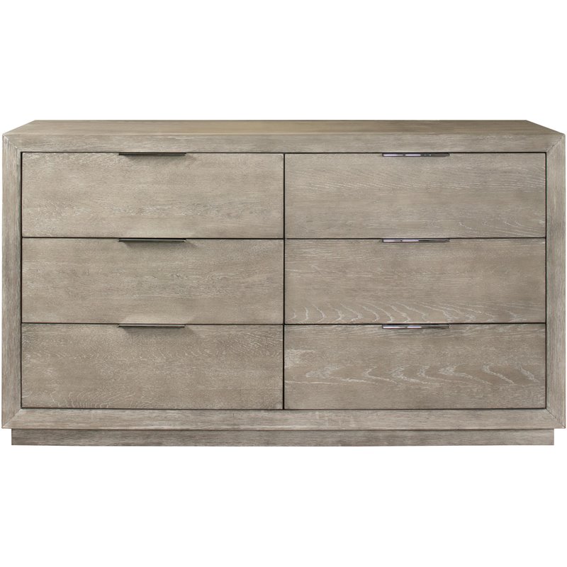 Riverside Furniture Zoey 6 Drawer Modern Contemporary Dresser in Urban