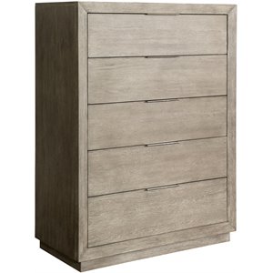 riverside furniture zoey 5 drawer modern contemporary chest in urban gray