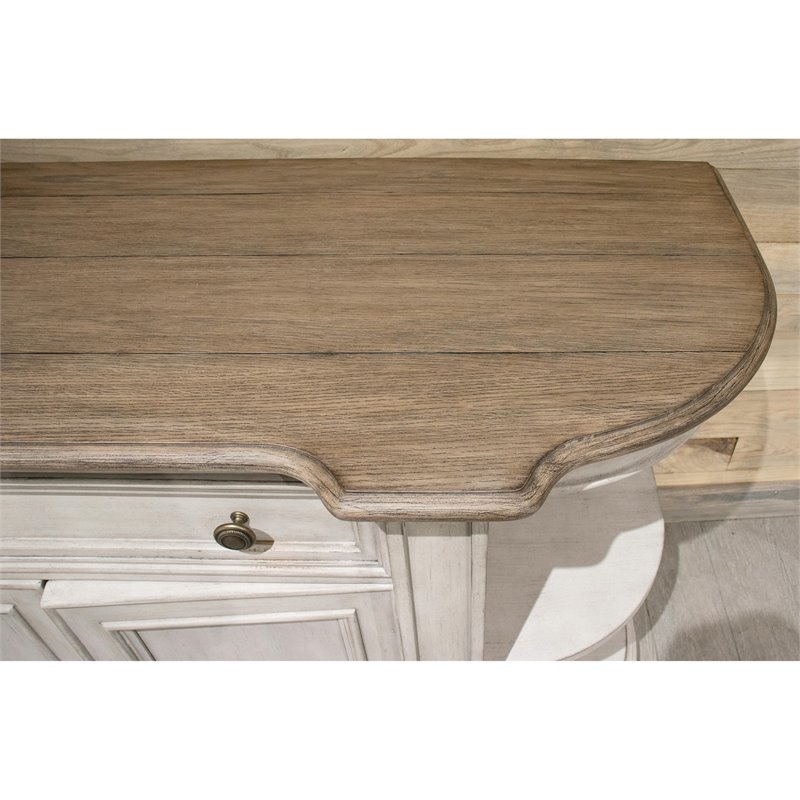 Riverside Furniture Southport Wood Sideboard in Antique Oak and Smokey