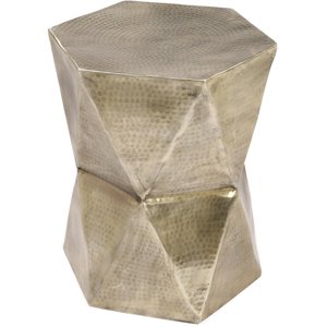 riverside furniture olivia contemporary side table in hammered gold