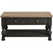 Riverside Furniture Barrington Wood Coffee Table in Antique Oak and Matte Black