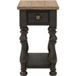 Riverside Furn.  Barrington Wood Chairside Table in Antique Oak and Matte Black