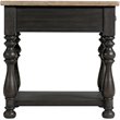 Riverside Furn.  Barrington Wood Chairside Table in Antique Oak and Matte Black