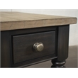 Riverside Furn.  Barrington Wood Chairside Table in Antique Oak and Matte Black