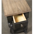 Riverside Furn.  Barrington Wood Chairside Table in Antique Oak and Matte Black