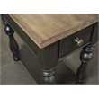 Riverside Furn.  Barrington Wood Chairside Table in Antique Oak and Matte Black