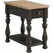 Riverside Furn.  Barrington Wood Chairside Table in Antique Oak and Matte Black
