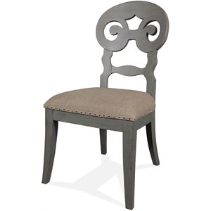 riverside furniture mix-n-match scroll back dining side chair in chipped gray