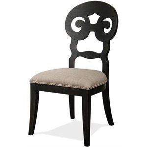 riverside furniture mix-n-match scroll back dining side chair in rubbed black