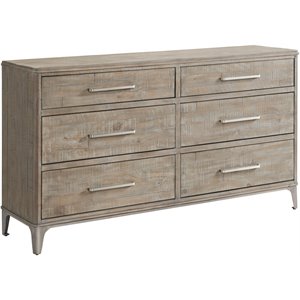 riverside furniture intrigue 6 drawer urban organic dresser in hazelwood