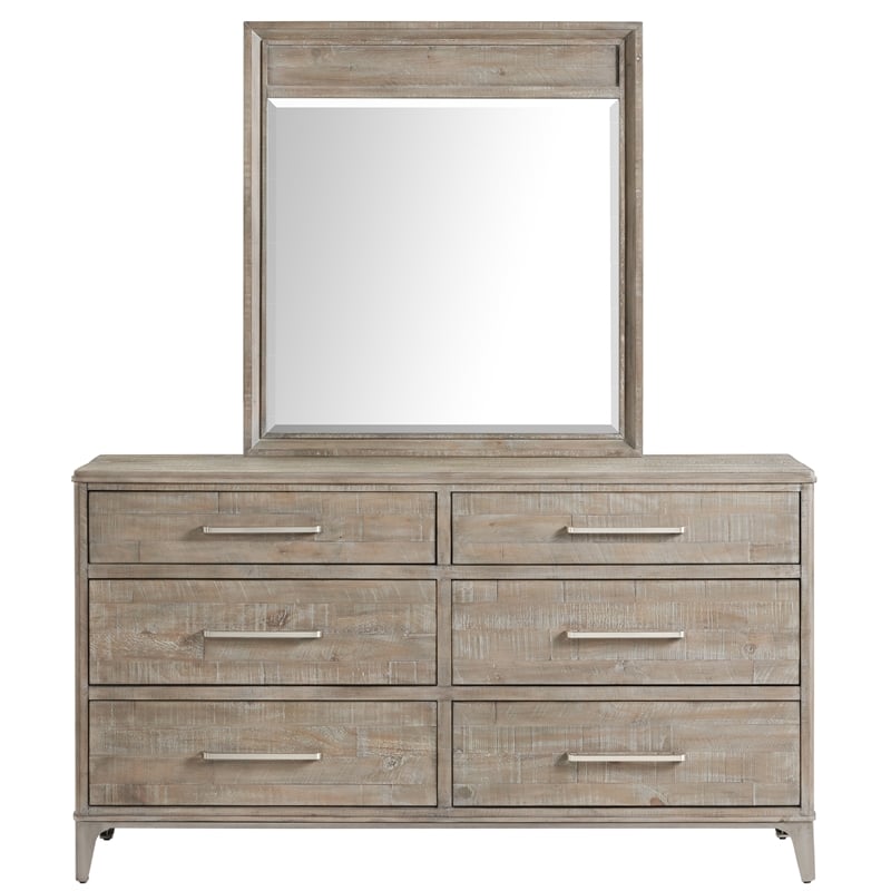 Riverside Furniture Intrigue Wood Framed Mirror in Hazelwood Brown