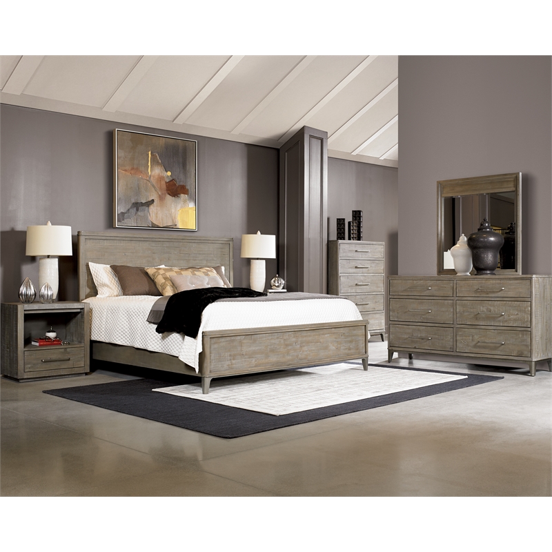 Riverside Furniture Intrigue Wood Framed Mirror in Hazelwood Brown