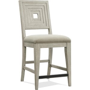 Riverside Furniture Cascade 24&quot  Wood Back Counter Stool in Dovetail Gray