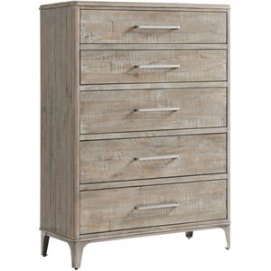riverside furniture intrigue 5 drawer urban organic chest in hazelwood